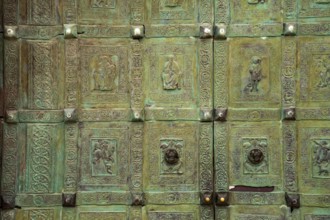 Bronze portal of the Cathedral of San Nicola Pellegrino in Trani, Apulia, Italy