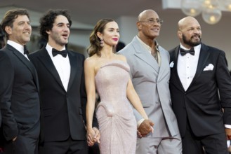 Venice, Italy - 1 September 2025: Emily Blunt, Benny Safdie, Andrea Romeo, David Koplan, Dwayne