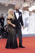 Venice, Italy - 1 September 2025: Franci Alberding Kerr and Mark Kerr during the Red Carpet of -