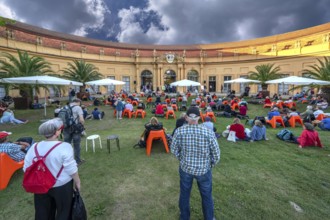 Poetry Festival in front of the Orangery in the Palace Gardens, Erlangen, Middle Franconia,