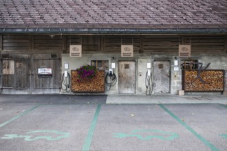 Charging station for electric cars, Kemmeriboden, Schangnau, Switzerland