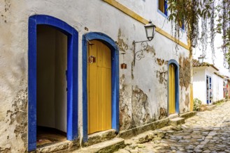 Houses in the historic city of Paraty, founded during the Brazilian Empire, on the coast of Rio de
