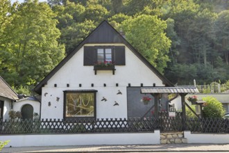 Small, beautiful residential building on the Lahn riverside promenade, Bad Ems,