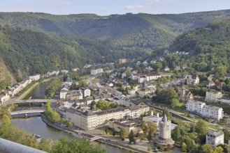 Bad Ems, view from the Bismarck brewery to the State Statistical Office, Rhineland-Palatinate,