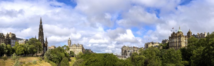 Edinburgh, capital of Scotland, panoramic skyline view of Historic Center Old Town