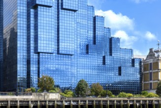 London city financial business center panorama skyline view from the River Thames