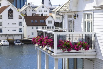 Norway, colourful houses of Haugesund historic city center