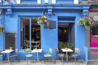 Edinburgh, Scotland. Victoria street cafes near Royal Mile in historic center old town