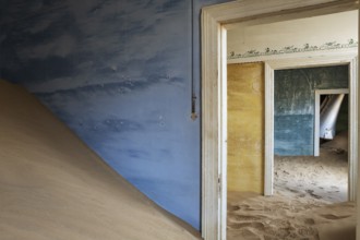 At Kolmanskop, the abandoned ghost town of the diamond days of the early 1900 and of German origin.