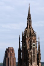 St Bartholomew's Cathedral Tower and Lindner Hotel Frankfurt Main Plaza, Frankfurt am Main, Hesse,