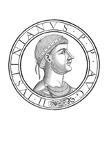 Justinian, Iustinianus, documented in his consular diptychs from the year 521 as Flavius Petrus