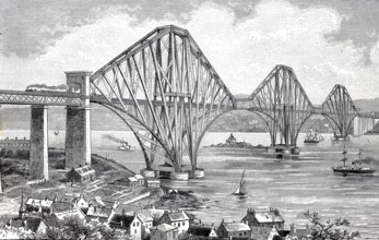 Forth Bridge, double-track railway bridge over the Firth of Forth, 1890, Scotland, Historic,
