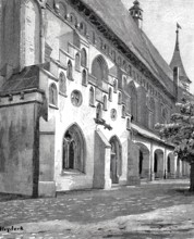 The Stoa Kantiana and the tomb of Kant, at the cathedral, Königsberg in East Prussia, in 1890,