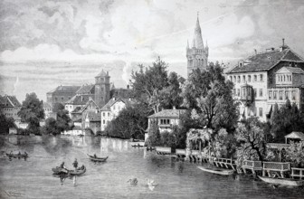 At the castle pond in Königsberg in Prussia, around 1890, Germany, today Kaliningrad in Russia,
