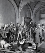 The excavation of Kant's remains, in 1880 the mortal remains of Immanuel Kant were exhumed to build