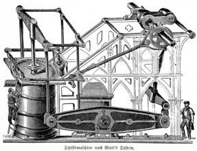 Scottish inventor and engineer James Watt, steam navigation, boiler, engine, machine, piston,