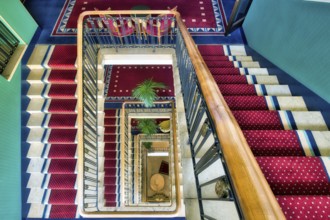 Colourful staircase in a hotel, Lucerne, Switzerland
