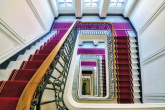 Elegant staircase in a hotel, Lucerne, Switzerland