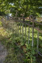Historic metal fence bordering the former municipal abattoir, 19th century, Offenburg,