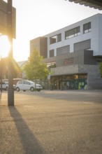 Building at sunset with modern architecture and urban ambience, Nagold, district of Calw, Black