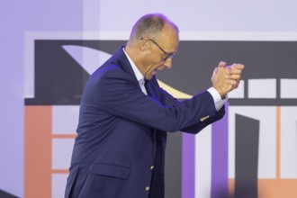 Friedrich Merz (CDU, Chancellor of the Federal Republic of Germany) during a stage talk at the Open