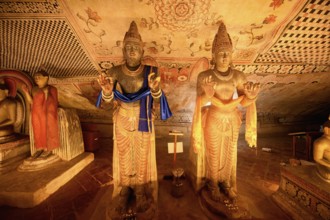 Statues and murals in Dambulla Cave Temple, Dambulla, Sri Lanka
