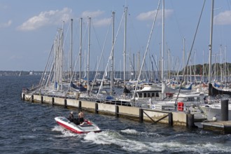 Boats, Mönkeberg marina, Kiel Fjord, Schleswig-Holstein, Germany