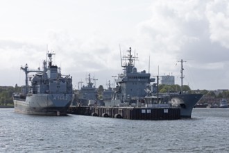 Bundeswehr ships, Gorch Fock pier, naval base, Kiel, Schleswig-Holstein, Germany