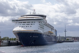 Color Line ferry Color Magic, harbour, television tower, Kiel, Schleswig-Holstein, Germany