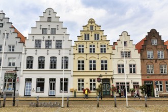 Historic stepped gabled houses on the market square, Dutch merchants' houses in the old town,
