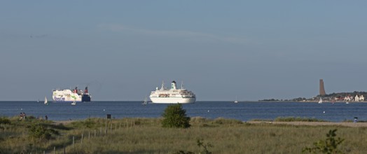 Stena Line ferry Stena Scandinavica, cruise ship Germany, naval memorial, Laboe, Kiel Fjord,