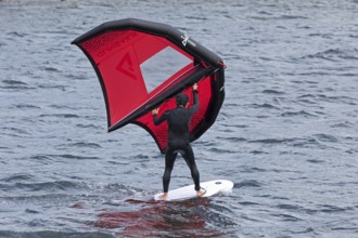 Foil Windsurfer, Mönkeberg, Kiel Fjord, Schleswig-Holstein, Germany