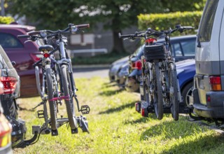 Bicycle carrier, rear carrier for bicycles, which is mounted on a trailer coupling, can transport