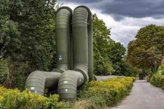 Iqony district heating pipes in Herne, U-shaped expansion bend for length compensation through