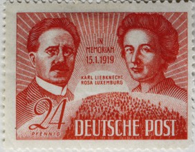 Karl Liebknecht, a German socialist and Rosa Luxemburg, a Marxist theorist, philosopher, economist