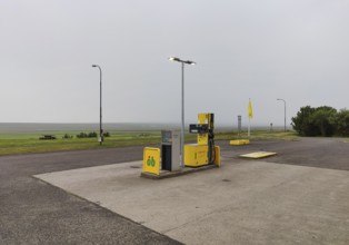 Petrol station vending machine with self-service day and night in rural surroundings, Laugarbakki,