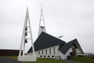 Fish-shaped church designed by Hákon Hertervig, Ólafsvík, Snæfellsnes, Iceland