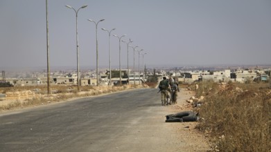 Syrian opposition fighters during battles with ISIS in northern Syria. Counterterrorism. Aleppo,