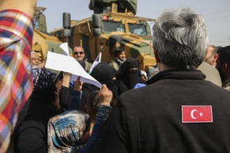Turkish Army soldiers in Syria, combating terrorist organizations in the Middle East. Aleppo, Syria