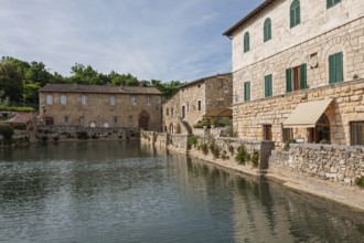Bagno Vignoni, thermal water basin, Val d'Orcia, Orcia Valley, UNESCO World Heritage Site, Province