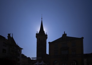 Cappel Tower, Sainte-Odile Fountain, Town Hall, Hôtel de Ville, Market Square, Old Town, Obernai,