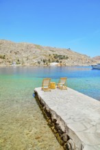 Path leading to the turquoise waters of Nimborio Beach, Nimborio, Symi Island, Dodecanese Islands,