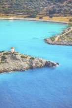 Panormitis bay, high angle view, Panormitis, Symi Island, Dodecanese Islands, Greece
