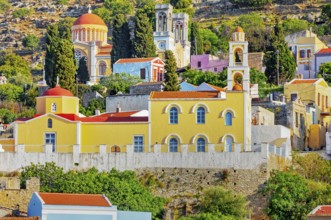 Orthodox church, Chorio, Symi Island, Dodecanese Islands, Greece