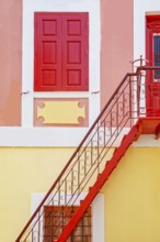 Old town traditional house, Gialos, Symi Island, Dodecanese Islands, Greece