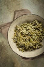 Jonjoli, Colchian klekachka, Georgian appetizer, pickled jonjoli, no people