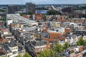 Groningen city centre, on Damsterplein, residential and commercial building, Netherlands