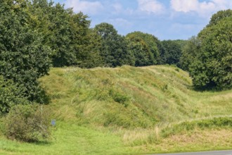 The main rampart, part of the Danewerk rampart system. Danewerk, part of the Haithabu and Danewerk