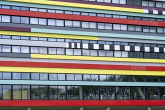 University campus in Utrecht Science Park, Utrecht University, colourful facade of the Hogeschool
