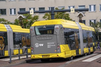 U-OV bus station at Utrecht-Lunetten railway station, electric bus, fast charging station via